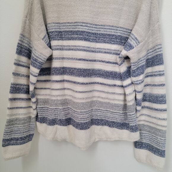 Lira Large Pullover Knit Sweater Hoodie Beachy Coastal Lounge Cotton Fisherman‎ - Picture 10 of 15